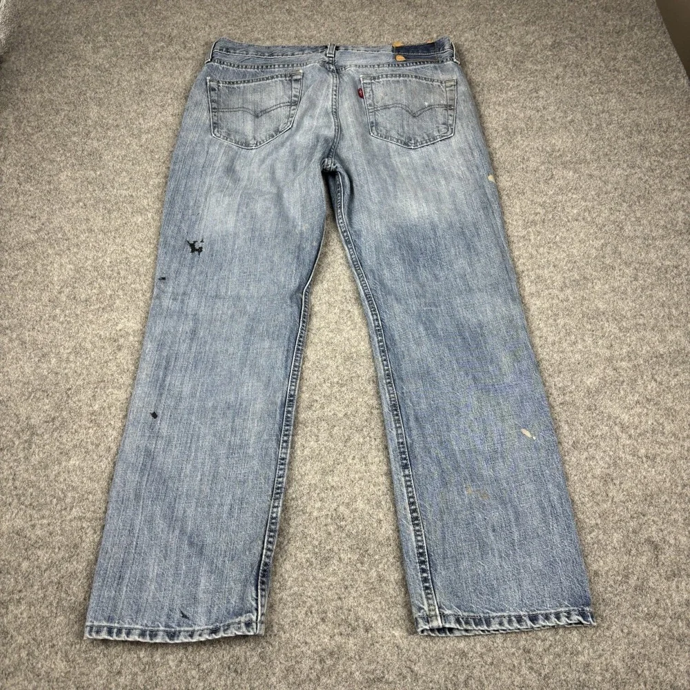 Levi's Jeans Mens 34x30 Y2K Straight Leg Medium Wash Painters Thrashed‎ Skater